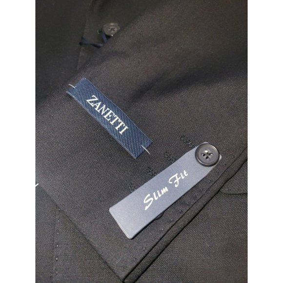 Zanetti Porto Black Slim Fit Wool Blazer 40R NEW - Picture 3 of 7